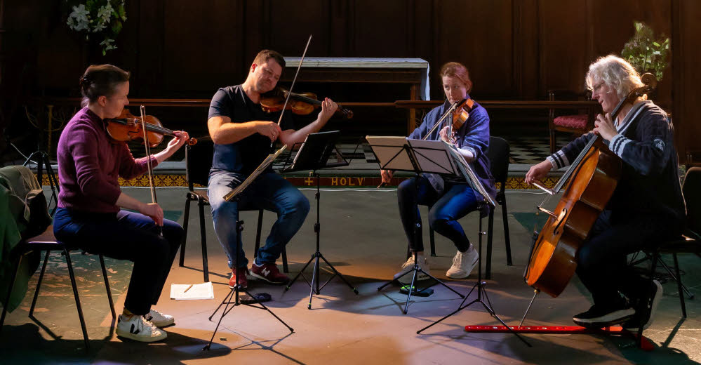 The Dante Quartet practising for their concert
