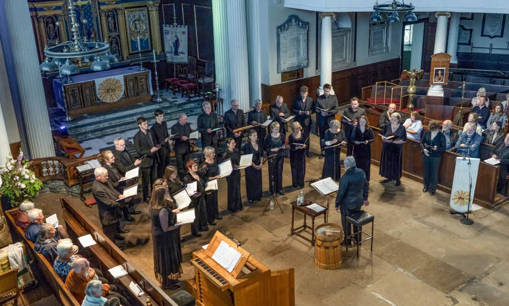 A view of Ex Cathedra from the gallery