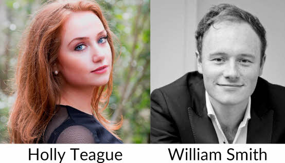 A composite showing soprano Holly Teague and pianist William Smith